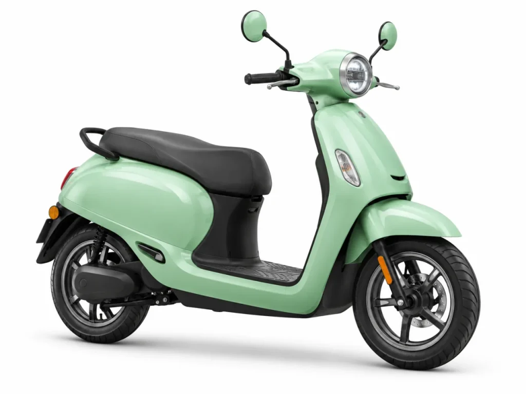 Generic mint-green electric scooter on a white studio background